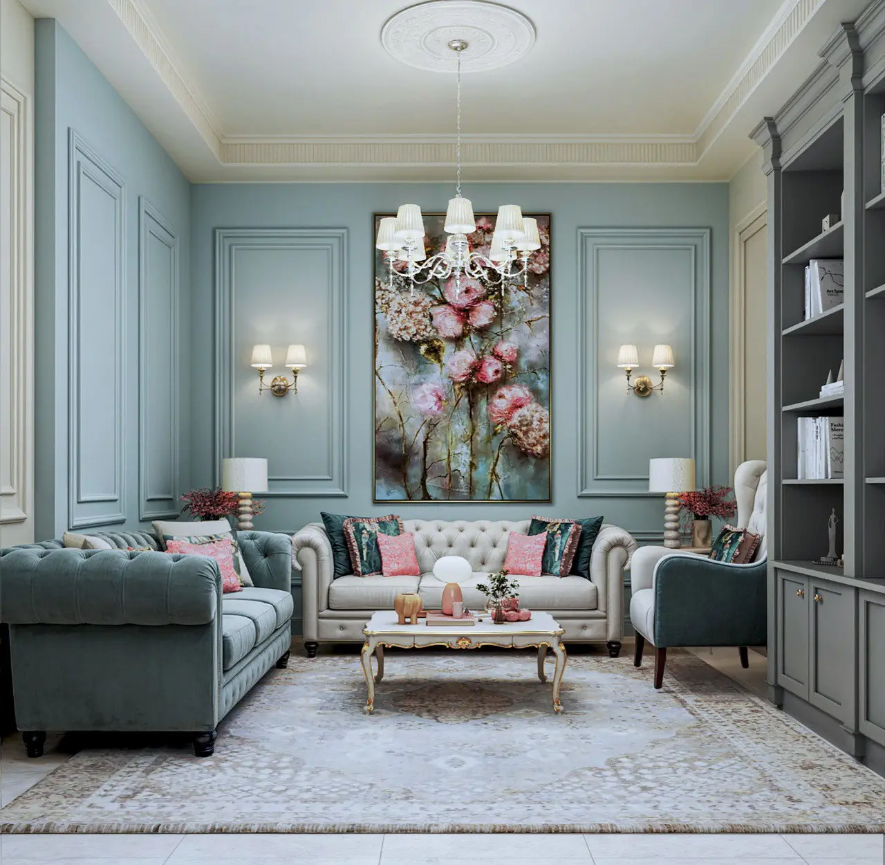 تصميم عصري لغرفة معيشه