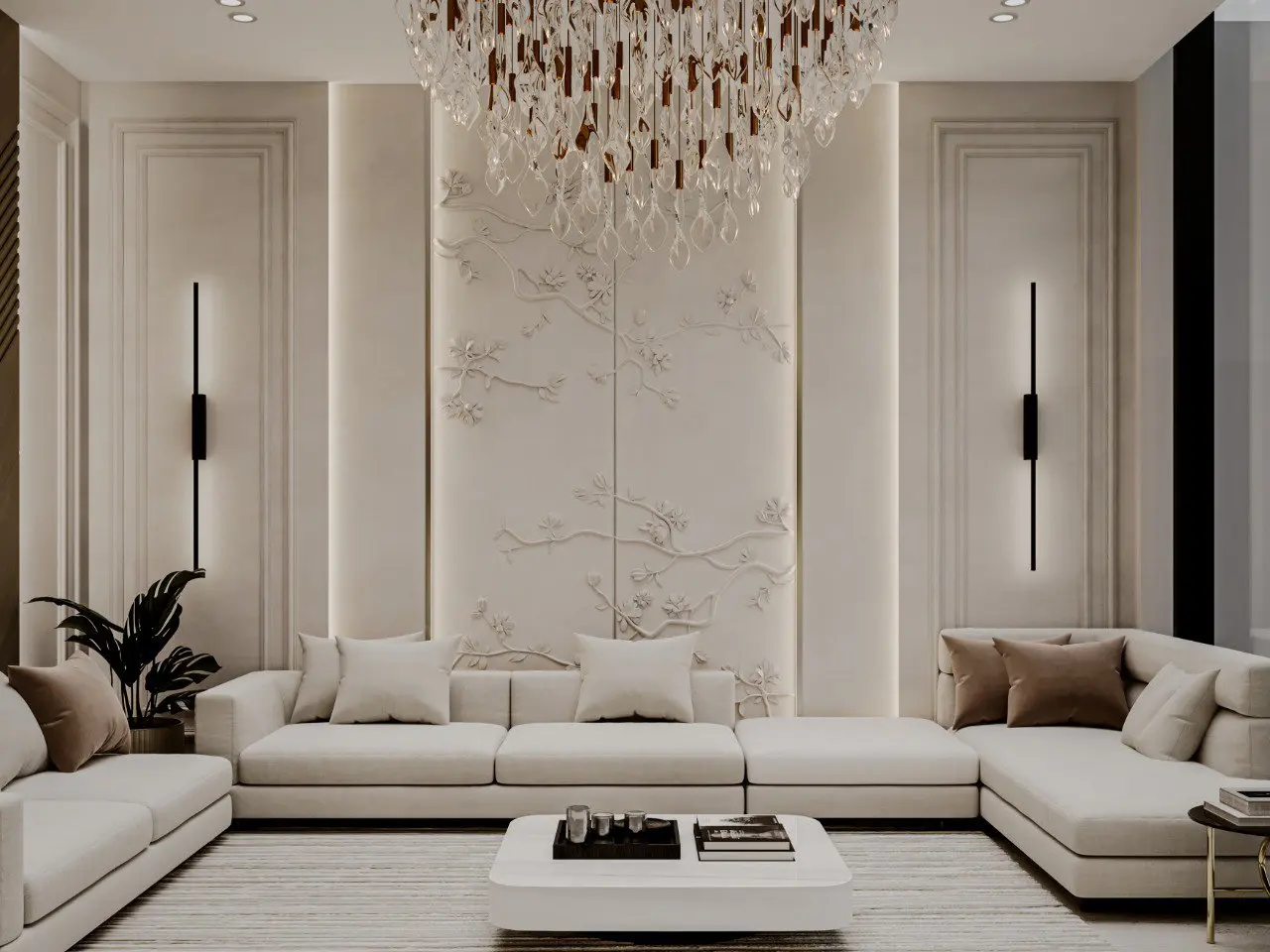 تصميم معاصر لغرفة معيشة 